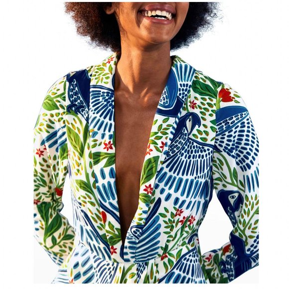 ⭐️ FARM Rio Blue Macaw Flight Maxi Dress - Picture 4 of 13